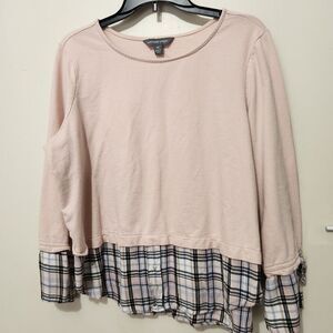 Alexander jordan women blouse Size 1X Layered Light Pink Color